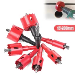15-200mm M42 Bi-Metal Hole Saw Cutter Set Drill Bit For Wood Metal Aluminum Gypsum Board Pipe Hole Drilling Working Tool
