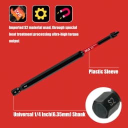 3/5/7 Piece Set 150mm Extended Ph2 Magnetic Phillips Bits S2 Steel Industrial-Grade Impact-Resistant Electric Screwdriver Replacement Bits