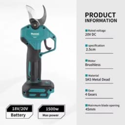 Makita 18V Brushless Cordless Pruning Shears:Perfect Tool for Easy and Accurate Fruit Tree&Branch Trimming in Gardens