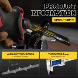 TOLESA Reciprocating Saw Blade 6Inch, Bi-Metal Saw Blades Sabre Saw Blades for Metal Cutting, Endurance for Pipe Rebar 5/10 Pack