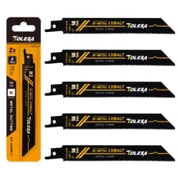 TOLESA Reciprocating Saw Blade 6Inch, Bi-Metal Saw Blades Sabre Saw Blades for Metal Cutting, Endurance for Pipe Rebar 5/10 Pack