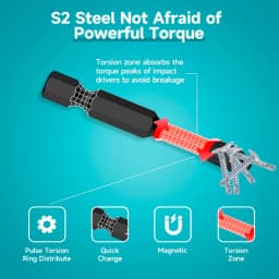 2inch (50mm) Strong Impact Magnetic Electric Screwdriver Bit Set, Torx Type Screwdriver Bits, S2 Alloy Steel, T30 Star Screwdriver Bit Set