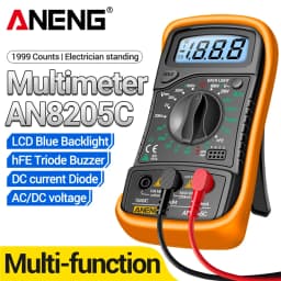 ANENG AN8205C Digital Professional Multimeter AC/DC Voltage Meter HFE Ohm Tester DC Current Temp Meter With LCD Backlight Tester