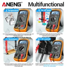 ANENG AN8205C Digital Professional Multimeter AC/DC Voltage Meter HFE Ohm Tester DC Current Temp Meter With LCD Backlight Tester