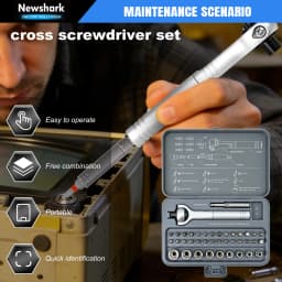 Ratchet Screwdriver Set Magnetic Socket Wrench Semi-Automatic Multi-Purpose Repair Tool with Detachable Handle,180° Ratchet Head