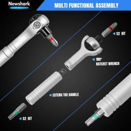 Ratchet Screwdriver Set Magnetic Socket Wrench Semi-Automatic Multi-Purpose Repair Tool with Detachable Handle,180° Ratchet Head