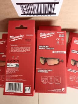 Milwaukee 4932498548 Safety Glasses, Anti-Scratch Anti-Fog Orange Mirror Lens Protective Eyewear for Work & Outdoor