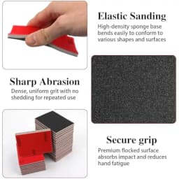 5/10PCS Sanding Sponges 120-1000 Grit Ultra Fine Washable Reusable Wet Dry Sandpaper Blocks for Model Metal and Wood Polishing
