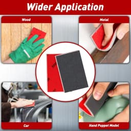 5/10PCS Sanding Sponges 120-1000 Grit Ultra Fine Washable Reusable Wet Dry Sandpaper Blocks for Model Metal and Wood Polishing