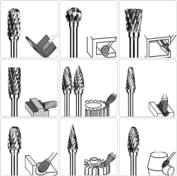 High Quality Carbide Burr Set 10pcs 3mm Shank Double Cut for Dremel Rotary Metal Engraving Grinding Rotary Tool Accessories