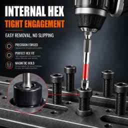 All-in-One 1/4" Hex Shank Multi-size Hex Bit Set Allen Wrench Drill Bit Magnetic S2 Steel Screwdriver Bit Set for Electric Drill