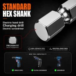 All-in-One 1/4" Hex Shank Multi-size Hex Bit Set Allen Wrench Drill Bit Magnetic S2 Steel Screwdriver Bit Set for Electric Drill