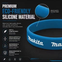 Makita Tool Decor Couple Basketball Sports Wristband Fitness Rubber Bracelet