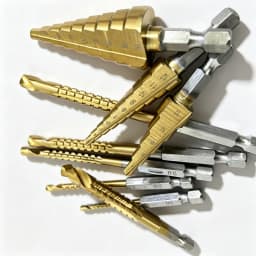 9Pcs Titanium Coated Step Drill & Saw Drill Bit Set, Hex Shank Multi-Functional Hole Opening Drilling Bits for Wood Metal Plasti