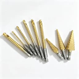 9Pcs Titanium Coated Step Drill & Saw Drill Bit Set, Hex Shank Multi-Functional Hole Opening Drilling Bits for Wood Metal Plasti