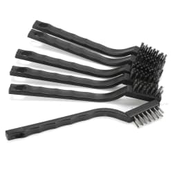 Stainless Steel Wire Brush Set Of 6 Small Hand Scrub Brushes For Cleaning Rust Metal Parts And Machinery 5.1 Inch