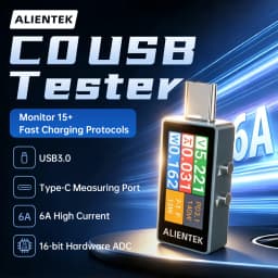 ALIENTEK C0 USB Tester Fast Charging Protocol Analyzer PD3.2 QC4.0 Power Meter Voltmeter Ammeter 16Bit ADC 216W for Laptop Phone