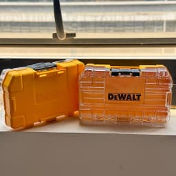 DEWALT Tough Case Medium Size Transparent Heavy Duty Tool Organizer Stackable Storage Box for Bits Screws Nails & Fasteners