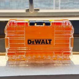 DEWALT Tough Case Medium Size Transparent Heavy Duty Tool Organizer Stackable Storage Box for Bits Screws Nails & Fasteners