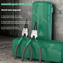 BAOLIAN 7'' Circlip Plier Set Long Nose Straight Bent Pliers Inner & Outer Snap Ring Remover Tool for Retaining Rings