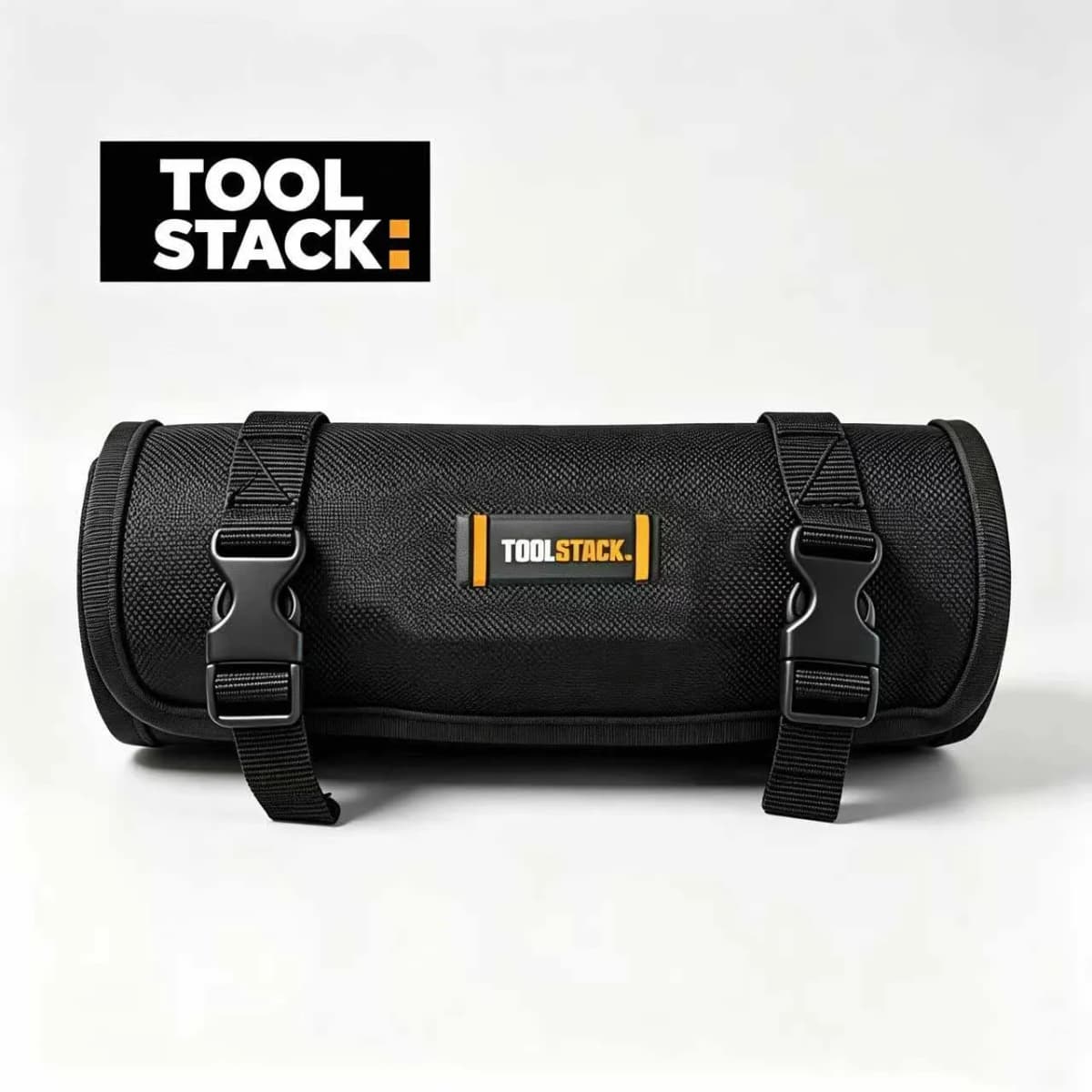 Toolstack Roll Up Tool Bag Canvas Tool Organizer with 4 Zipper Pockets And Strap Hanging Tool Zipper Carrier Tote