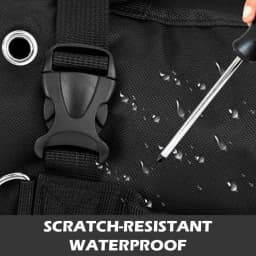 Toolstack Roll Up Tool Bag Canvas Tool Organizer with 4 Zipper Pockets And Strap Hanging Tool Zipper Carrier Tote