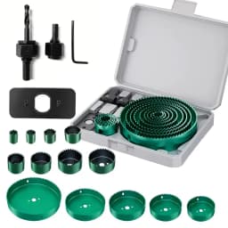 GREENERY 19-127mm Hole Saw Cutting Kit Set for Wood Drywall Particle Board Drilling Woodworking Tools with Storage Case