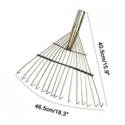 Adjustable Fan-Shape Lawn Rake Head 3.0mm Thickened Steel Tines for Leaf  Debris Collection