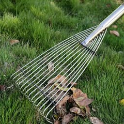 Adjustable Fan-Shape Lawn Rake Head 3.0mm Thickened Steel Tines for Leaf  Debris Collection