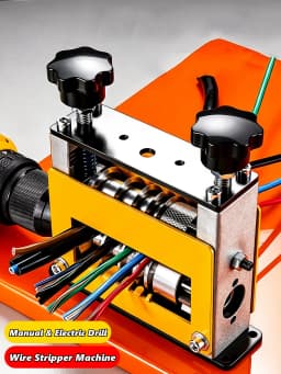Wire Stripper Machine 3-17mm,Manual & Electric Drill Compatible Wire Stripping Tool Cable Peeler 6 Channels 5 Blades