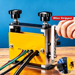 Wire Stripper Machine 3-17mm,Manual & Electric Drill Compatible Wire Stripping Tool Cable Peeler 6 Channels 5 Blades