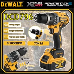 DEWALT DCD796 Cordless Brushless Impact Drill 18V Multifunctional Rechargeable Portable Power Tools with 18V Battery