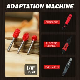 EZARC Tungsten Carbide Rotary Burr for Wood Carving 1/8" Shank Removal Tool for Wood Fiberglass Foam Rubber Plastic, Coarse Fast