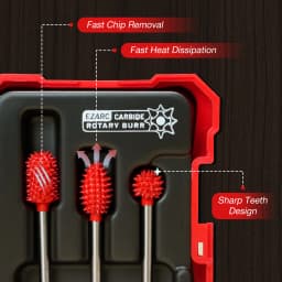 EZARC Tungsten Carbide Rotary Burr for Wood Carving 1/8" Shank Removal Tool for Wood Fiberglass Foam Rubber Plastic, Coarse Fast