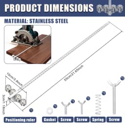 NEW Upgraded Circular Saw Guide Rail Positioning Calipers Stainless Steel Adjustable Precision Cutting Guide  for WoodworkingDIY