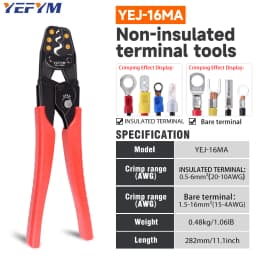 Insulated Terminals & Non-Insulated Terminals Cold Crimping Pliers Multifunctional Ratchet Crimping Tool YEJ-16MA/6MA/1MA