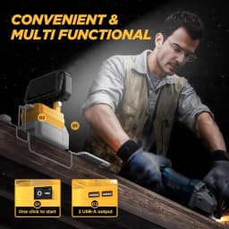 LED Work Light for Dewalt 18V 40W 6000LM, 2 USB Ports, 145° Adjustable Cordless Flood Light (Battery NOT Included)