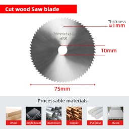 7Pcs Procut3-Inch Circular Saw Blade Set with 75mm Grinding Disc - Durable Steel Structure, Including Chain Saw Disc Blades, Me