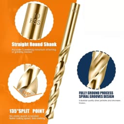 19-Piece（Boxed version） M35 HSS Drill Bit Set, High Strength Bits for Metal, Stainless Steel, Wood & Plastic, Quick Change