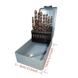 19-Piece（Boxed version） M35 HSS Drill Bit Set, High Strength Bits for Metal, Stainless Steel, Wood & Plastic, Quick Change