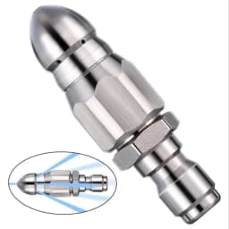 Water Jet High Pressure Sprayer Nozzle Clean Sewer 1/4" Stainless Steel Pressure Washer Quick Plug Drain Hose Nozzle Tool Water