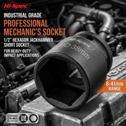 Heavy Duty 1/2' Drive Hexagon Impact Socket Shallow Metric Sockets for Impact Driver High Torque CR-MO Tools for Auto Repair