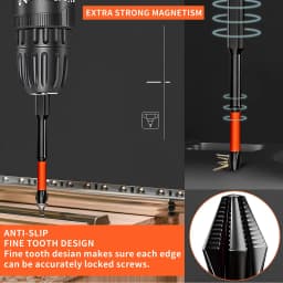 Anti Slip Bits Magnetic Screwdriver Bit Set D1 Alloy Steel Impact Resistance Bits-3/6/12Pcs Suitable for Electric Drills