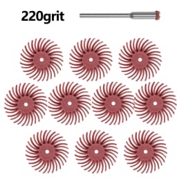 SI FANG 10pcs 1 Inch Radial Bristle Detail Polishing Wheel Kit with 2.35/3mm Shank Abrasive Brush for Rotary Tool Accessories