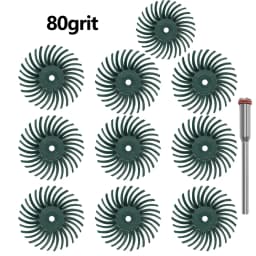 SI FANG 10pcs 1 Inch Radial Bristle Detail Polishing Wheel Kit with 2.35/3mm Shank Abrasive Brush for Rotary Tool Accessories