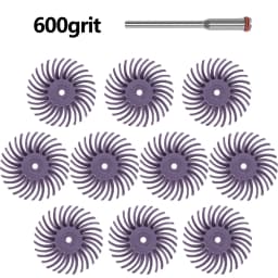 SI FANG 10pcs 1 Inch Radial Bristle Detail Polishing Wheel Kit with 2.35/3mm Shank Abrasive Brush for Rotary Tool Accessories