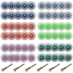 SI FANG 10pcs 1 Inch Radial Bristle Detail Polishing Wheel Kit with 2.35/3mm Shank Abrasive Brush for Rotary Tool Accessories