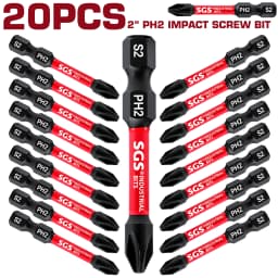 5/10/20 Pieces Phillips Screwdriver Bit Set S2 Steel Magnetic 50mm Long Impact Screwdriver Set Suitable for Metal Processing in Homes, Factories, Offices, Etc