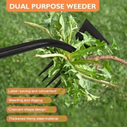 2 in 1 Garden Weeding Rake 5/6/11 Teeth Carbon Steel Manual Weeder Tool Loosening Soil Removing Grass Root Gardening Farm Tool