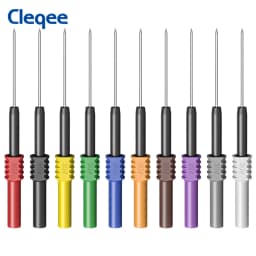 Cleqee P5009 Back Probe Pins 10PCS Flexible Bendable Test Probes for Wire Piercing Automotive Car Repairing Electrical Testing
